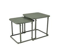 sweeek - Table gigogne extérieure carrée en acier 45cm kaki - Amélia