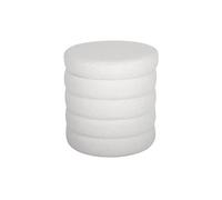 sweeek - Tabouret en bouclettes Blanches avec Coffre de Rangement intégré