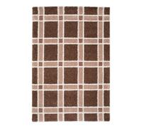 sweeek - Tapis intérieur Motif quadrillage Marron et Rose 80x150cm - Miro