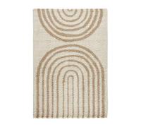 sweeek - Tapis intérieur Shaggy Chris. Motifs géométriques Arc-en-Ciel. Beige. Poils Longs. 160 x 230 cm