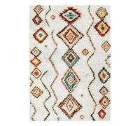 sweeek - Tapis intérieur Shaggy. Style berbère. Poils Longs. crème et Multicolore 80 x 150cm