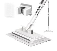 Sweep & Mop Kit de nettoyage à clip sans contact avec balai à poussière et balai à serpillère Zero Touch pour la maison, la cuisine, la salle de bain, le salon, le carrelage en bois dur, le sol
