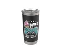 Sweet Gamer Girl Jolie Pink Cupcake Gamers Gobelet isotherme en acier inoxydable double paroi