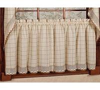 Sweet Home Collection Adirondack Paire de Rideaux en Coton pour fenêtre de Cuisine, 61 cm, Pain grillé