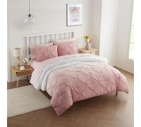 Sweet Home Collection Ensemble Alternatif en Duvet Ultra Doux, draps de lit Luxueux, Polyester, plissé ombré Blush, Grand lit