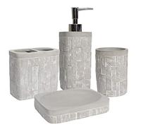 Sweet Home Collection Ensemble de 4 Accessoires de Salle de Bain, Collections Uniques, Moderne Classique Contemporain, décoratif, Beaux Designs, Bains Douche Baignoire, Avalon