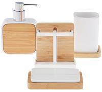 Sweet Home Collection Ensemble de 4 Accessoires de Salle de Bain, Collections Uniques, Moderne Classique Contemporain, décoratif, Beaux Designs, Ritz