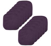 Sweet Home Collection Lot de 12 Coussins de Chaise en Mousse à mémoire de Forme avec Dos en Caoutchouc antidérapant Motif nid d'abeille 40,6 x 40,6 cm Violet Aubergine