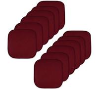 Sweet Home Collection Lot de 12 Coussins de Chaise en Mousse à mémoire de Forme avec Dos en Caoutchouc antidérapant Motif nid d'abeille 40,6 x 40,6 cm Bordeaux