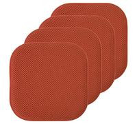 Sweet Home Collection Lot de 2 Coussins antidérapants en Mousse à mémoire de Forme Motif nid d'abeille 40 x 40 cm Lin, Mousse viscoélastique, Rouille, 4 Pack