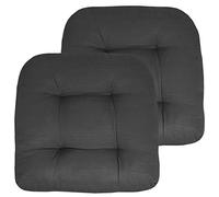 Sweet Home Collection Lot de 2 Coussins tuftés pour Chaise de Jardin, matelassés et Confortables, en Fibre épaisse, 48,3 x 48,3 cm, Anthracite