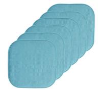 Sweet Home Collection Lot de 6 Coussins de Chaise en Mousse à mémoire de Forme avec Motif nid d'abeille, Dos en Caoutchouc antidérapant, carré, 40,6 x 40,6 cm, Bleu Sarcelle
