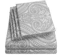 Sweet Home Collection Parure de lit 6 pièces en Microfibre brossée Fine 1500 avec Poches Profondes - 2 taies d'oreiller supplémentaires, Excellent Rapport qualité/Prix, lit Double, Gris Cachemire