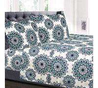 Sweet Home Collection Parure de lit de Luxe 1800 Fils au Pouce carré - Draps en Microfibre brossée Douce de qualité égyptienne - Ensemble de literie avec Drap Plat, Drap-Housse, 2 taies d'oreiller