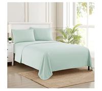 Sweet Home Collection Parure de lit de Luxe avec Drap Plat, Drap-Housse, 2 taies d'oreiller, Microfibre, Menthe, Grand lit