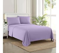 Sweet Home Collection Parure de lit de Luxe avec Drap Plat, Drap-Housse, 2 taies d'oreiller, Microfibre, Lavande, lit jumeau