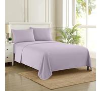 Sweet Home Collection Parure de lit de Luxe avec Drap Plat, Drap-Housse, 2 taies d'oreiller, Microfibre brossée Double, Lilas, lit jumeau