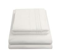 Sweet Home Collection Parure de lit de Luxe de 1800 Fils au Pouce carré - Parure de lit en Microfibre brossée Douce de qualité égyptienne avec Drap Plat, Drap-Housse, 2 taies d'oreiller