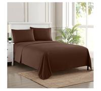 Sweet Home Collection Parure de lit de Luxe en Microfibre avec Drap Plat, Drap-Housse, 2 taies d'oreiller, Marron, très Grand lit californien