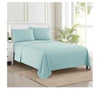 Sweet Home Collection Parure de lit de Luxe en Microfibre avec Drap Plat, Drap-Housse, 2 taies d'oreiller, Bleu Clair, lit jumeau