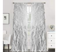 Sweet Home Collection Rideaux verticaux à Volants Cascade, Voile, Argent, 274,3 x 127 cm