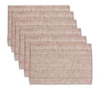 Sweet Home Collection Trends Two Tone 100% Coton Woven Placemat, Coton, Taupe, 6 Pack