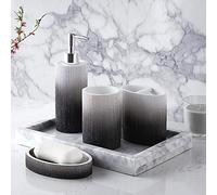 Sweet Home Collection Urbana Lot de 4 Accessoires de Salle de Bain avec Motifs décoratifs Uniques