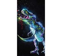 Jerry Fabrics Serviette de plage Dinosaure T-Rex 70x140 cm 100% coton lavable en machine