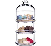 SWEET HOME Lot de 3 récipients en verre transparent avec dôme, empilables, pot à biscuits cod.AV00180LU cm 26h diam.12 by Varotto & Co.