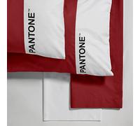 sweet home Pantone™ Drap de lit Simple 150 x 280 cm Taie d'oreiller 50 x 80 cm Drap Housse 90 x 200 cm 100% Percale de Coton 200 Fils au Pouce carré 50 cm Bordeaux Deaux/B Blanc