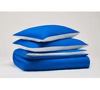 SWEET HOME Pantone™ Parure de lit 2 Places 255 x 200 cm 100% Coton Percale 200 Fils - 2 Places, Double Face, Bleu/Blanc
