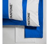 SWEET HOME Pantone™ Parure de lit 2 Places en Coton avec draps 240 x 280 cm + taies d'oreiller 50 x 80 cm + Drap Housse 180 x 200 cm pour Matelas jusqu'à 25 h, Bleu/Blanc