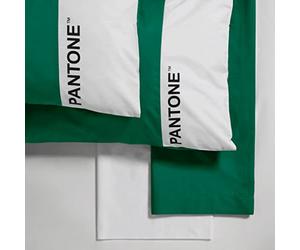 SWEET HOME Pantone™ Parure de lit 2 Places en Coton avec draps 240 x 280 cm + taies d'oreiller 50 x 80 cm + Drap Housse 180 x 200 cm pour Matelas jusqu'à 25 h, Vert/Blanc