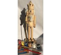 Sweet Home Peindre Vos Propres Casse-Noisettes, 24 cm de Haut, Soldat DIY Casse-Noix Non Peints Avec Tableau Noir. Kit de Bricolage