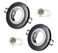 Sweet Led 2x Spots Encastrables Inclus Douille GU10 230V IP20 Cadres de Luminaires Encastrés, Éclairage de Meubles, Spot Encastré - Rond, Noir