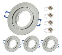 Sweet Led 4x Cadres encastrables in ouille GU10 230V IP44 Cadres de spots encastrés en aluminium pour salle de bain, éclairage de meubles, spot encastré - rond, chrome brossé