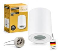 Sweet Led plafonnier encastré 230 Volt GU10 en aluminium Plafonnier LED IP44 pour salle de bain, cuisine, cave Plafonnier rond blanc mat Led Spots GU10 diamètre Ø80 mm - 95 mm Spot 230V