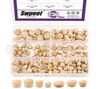 Sweet lot de 230 en bois de 2 styles 3/8", 7/16", 1/2", bouchons à vis, assortiment érable