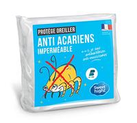 SWEET NIGHT - Protège Oreiller 65x65 cm | Imperméable et Anti Acariens | Molleton 100% Coton | Silencieux et Respirant | Zip de Fermeture