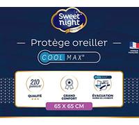 Protège oreiller tissu Coolmax® anti-transpirant et respirant qualité hôtellerie de luxe 65x65 cm Blanc, Blanc G