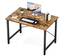 Sweetcrispy Petit Bureau d'ordinateur 101 cm Étudiant Enfants Étude Étude Travail d'écriture avec Crochet pour Casque et Sac de Rangement Moderne Simple PC Maison Table de Chambre à Coucher Marron