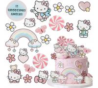 Sweetfanaberia| Set de décoration pour gâteau - Hello Kitty - A4 - figurines comestibles + tableau personnalisé
