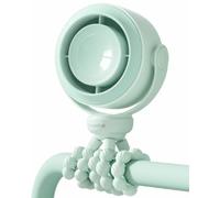 SWEETFULL Ventilateur portable pour poussette, anti-pincement, mini ventilateur silencieux à 5 vitesses, batterie rechargeable USB-C, écran LED pour siège de voiture, berceau et voyage - Vert