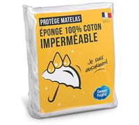 Sweetnight - Protège matelas 180x200 cm, Alèse Imperméable et Absorbante, Bouclette en Coton, Respirant et Silencieux, Compatible Grands Bonnets, Blanc 0210241