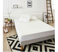 Protège matelas très épais coton extensible anti-acariens imperméable soyeux et respirant qualité hôtellerie de luxe 90x190/200 Blanc, Blanc G