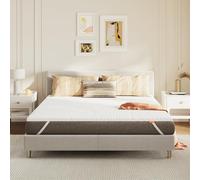 Sweetnight Surmatelas en Gel 160 x 190 x 5 cm, avec Housse Amovible et Lavable, Surmatelas en Mousse à mémoire de Forme 160 x 190 x 5 cm, avec Sangles élastiques, Blanc