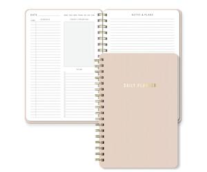 Sweetzer & Orange Carnet de planification journalière - Mise en page quotidienne non datée sur deux pages avec horaire, liste de tâches, priorités et notes - Organiseur de productivité à spirales de
