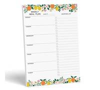 Sweetzer & Orange Planificateur de repas hebdomadaire fruité et bloc-notes magnétique pour liste d'épicerie. Bloc de planification de repas 7x10 » avec liste de courses détachable.