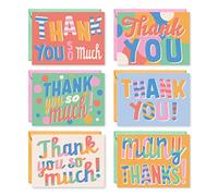 Sweetzer & Orange S&O Lot de 24 cartes de remerciement amusantes avec enveloppes - Feuilles décoratives vierges pour messages manuscrits, cartes de remerciement avec enveloppes, pour les enseignants