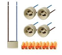 Sweier 5 jeux de douilles GU10, le fil de silicone résistant aux hautes températures est connecté à la fiche GU10, socle en céramique, 0-250V, y compris les bornes de connexion rapide